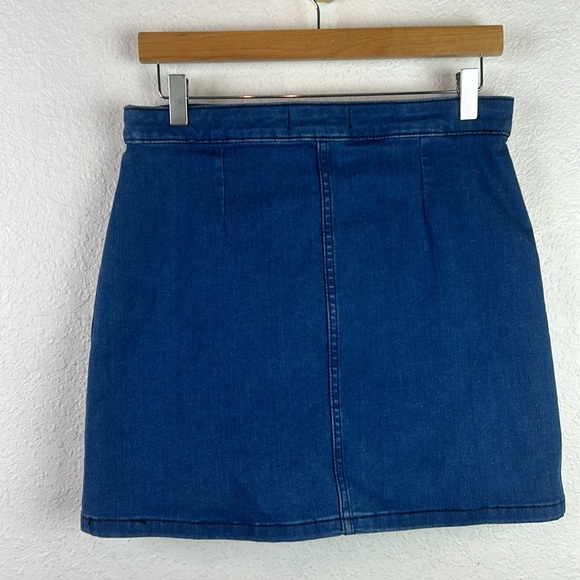 Like new Perfect Free People We the Free Denim Notched Mini Skirt - Picture 6 of 9